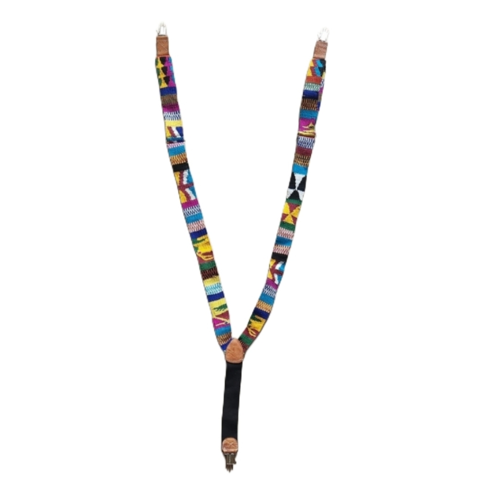 Multicolor Knit Patterned Men's Suspenders‎ With Hand Clasps